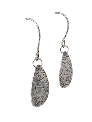 stamped sterling dangle earrings