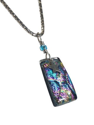 R SS Glass Pendant on SS Chain