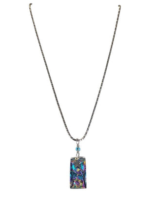 R SS Glass Pendant on SS Chain