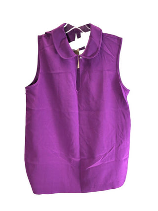 NWT silk sleeveless collared button down