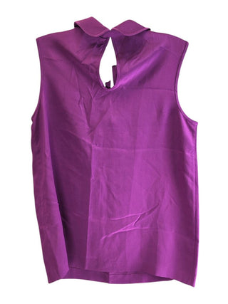 NWT silk sleeveless collared button down