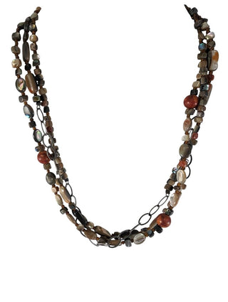 sterling shell coral multi strand necklace
