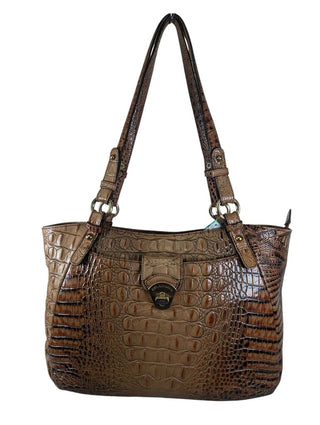 Crocodile Embossed Leather Tote
