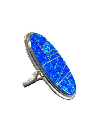 sterling opal inlay ring