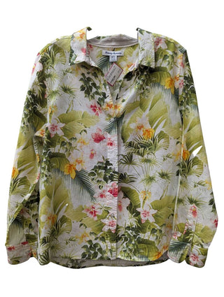 R L/S Floral Print Linen