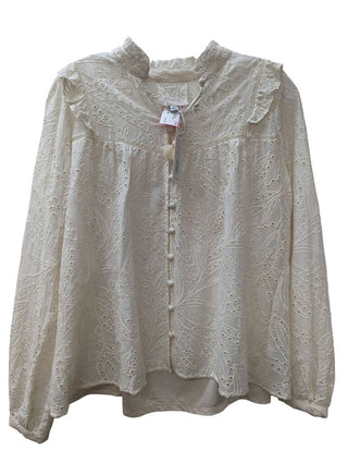 NWT Embroidered Button Front