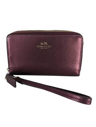 Leather Metallic Wristlet