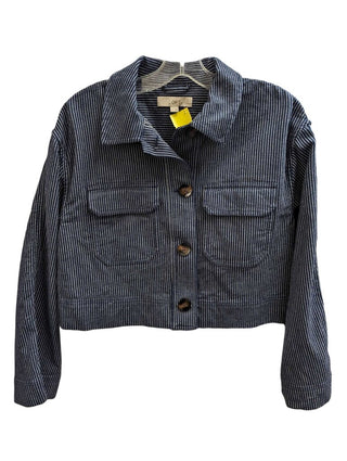 Striped Button Front Crop Jacket