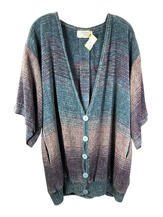 Chenille button front cardi