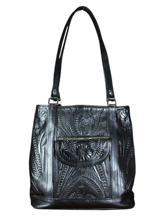 Toled leather double zipper pockets from Paraguay