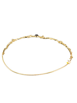 R Brass Floral Choker w/ Stone