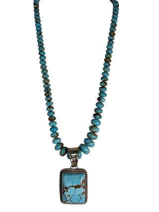 #8 turquoise pendant necklace