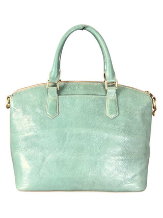Smooth leather zip top shoulder bag