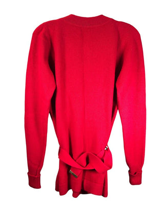 Scottish cashmere w/belt gold buttons/buckle