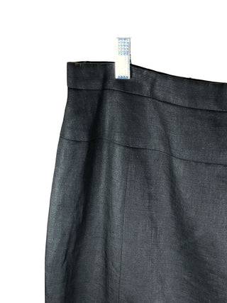 Linen silk lined side zip pencil