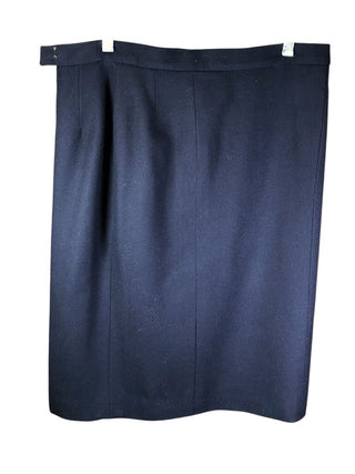 Wool silk lined side zip 3 gold buttons on left bottom pencil
