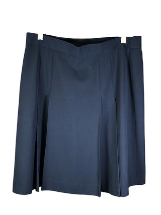 Wool blend side zip pleated flare