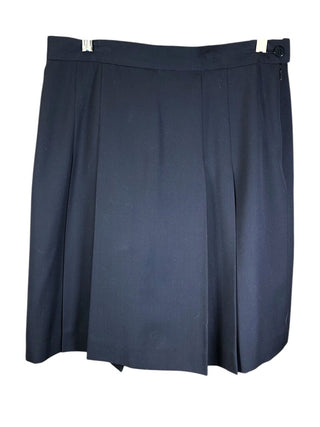 Wool blend side zip pleated flare