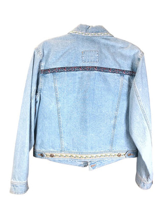 Denim Floral ribbon trim