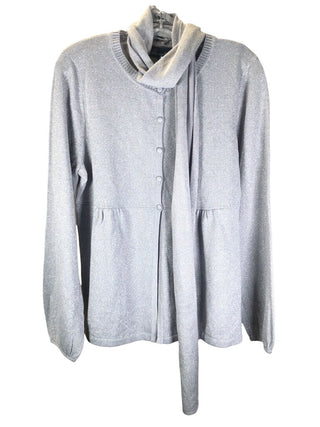 2 pc metalic button front w/scarf