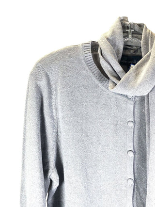 2 pc metalic button front w/scarf