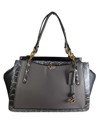 leather real python satchel