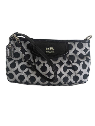 canvas monogram wristlet