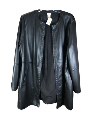 Leather Open Front Jacket
