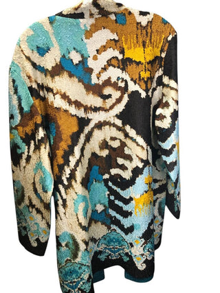 Print Open Front Cardigan