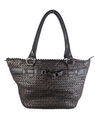 Woven Leather Shoulder Tote