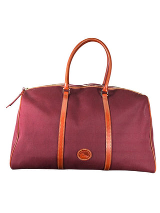canvas leather trim duffle with longer strap
