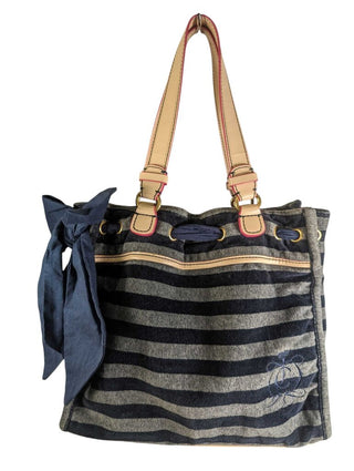 Velour Striped Shoulder Bag