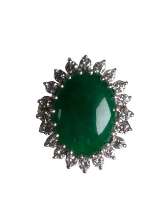 18k jade diamond ring