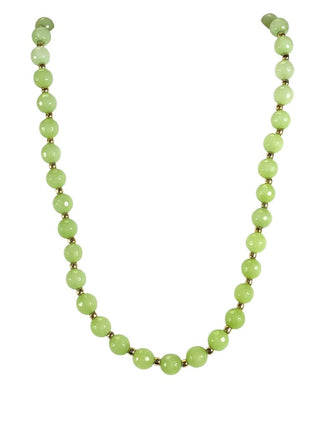 faceted bead brass necklace