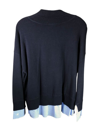 Pul on mock neck w/shirt cuff/bottom detail