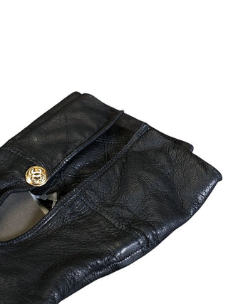 Leather Driving Gloves One Gold Button