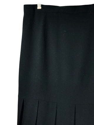 Wool Silk Lined Back Zip Pleated