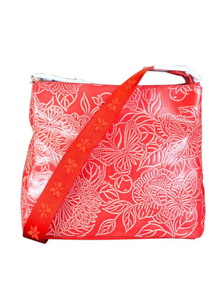 NWT tooled leather hand painted crossbody