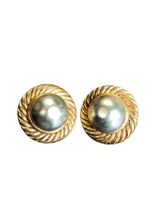 1983 vintage faux pearl clip earrings