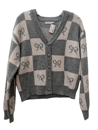 Grid Bow Cardigan