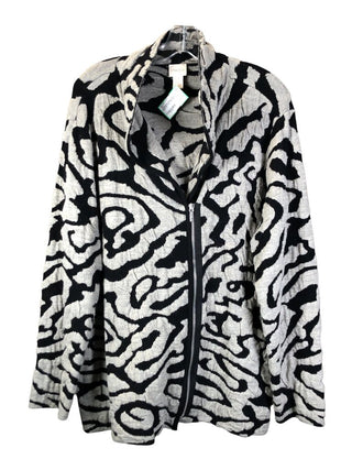 Wool blend zip front