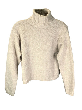 Wool blend cropped turtleneck