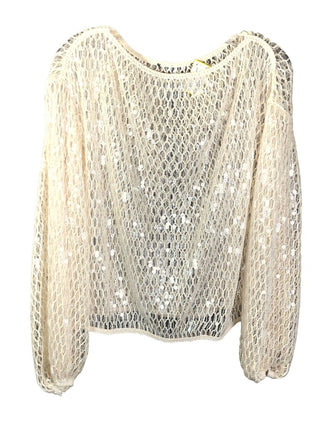 Open weave sequin long sleeve