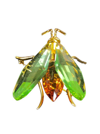 vintage sterling crystal fly brooch