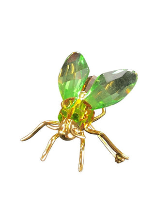 vintage sterling crystal fly brooch