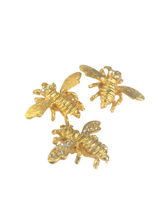 set of three gold bee pins