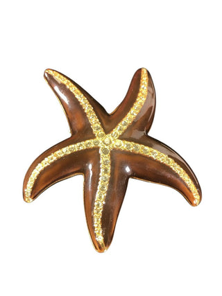 enamel crystal starfish pin