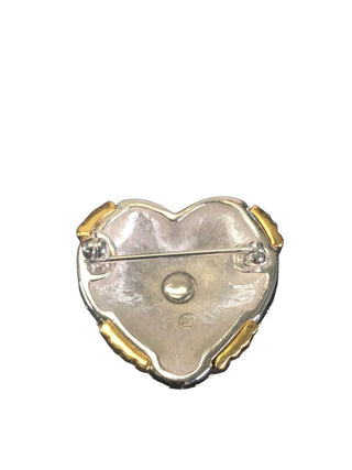 crystal heart pin