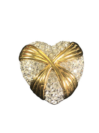 crystal heart pin
