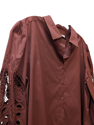 Sleeve Cutout Button Down